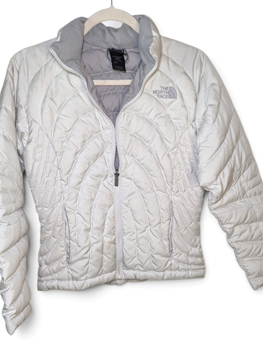 TNF Women's XS Swirl Quilt Insulated Jacket Light Gray